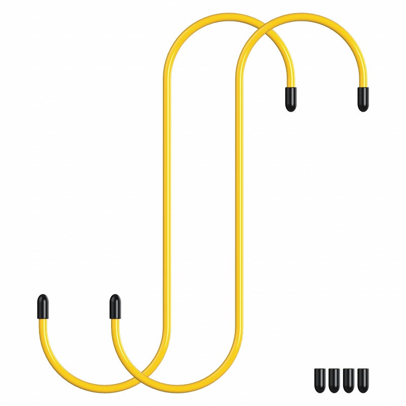 Bac-kitchen 2 Pcs Brake Caliper Hangers Brake Caliper Hooks with Rubber Tips Automotive Tool for Braking, Bearing, Axle and Suspension Work (2pcs Yellow) - Image 1
